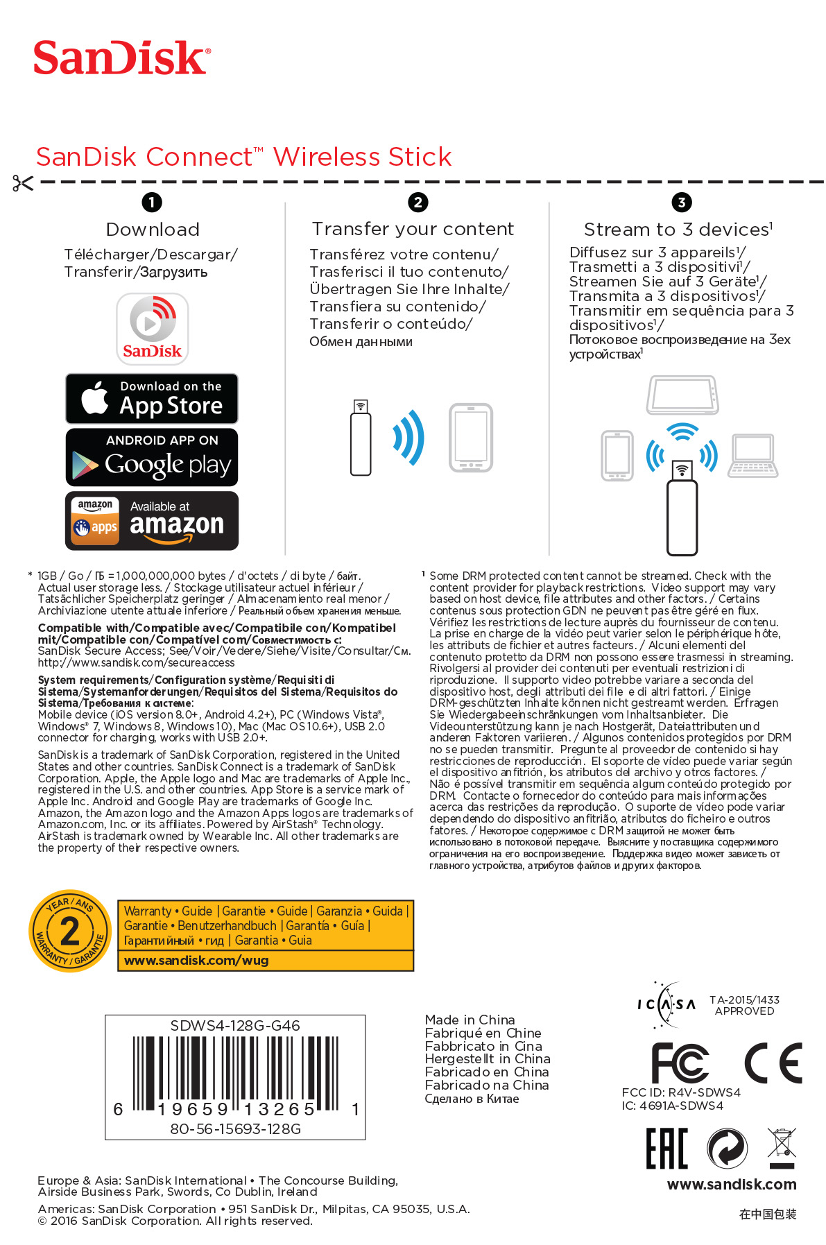 SANDISK 128Gb Connect Wıreless Usb Sandısk Sdws4-128G-G46