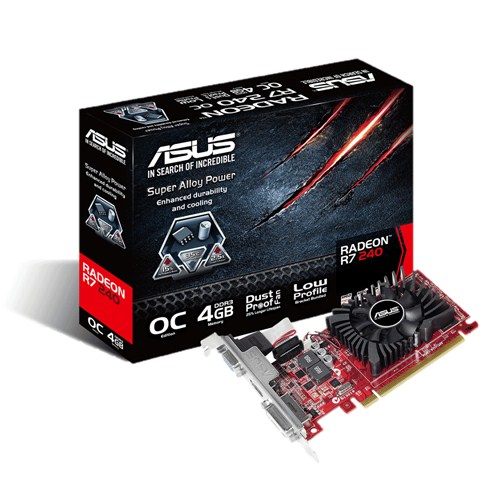 ASUS Radeon R7 240 Oc Edition 4Gb Ddr3 Low Profile 128Bıt D-Sub Dvı Hdmı Ekran Kartı