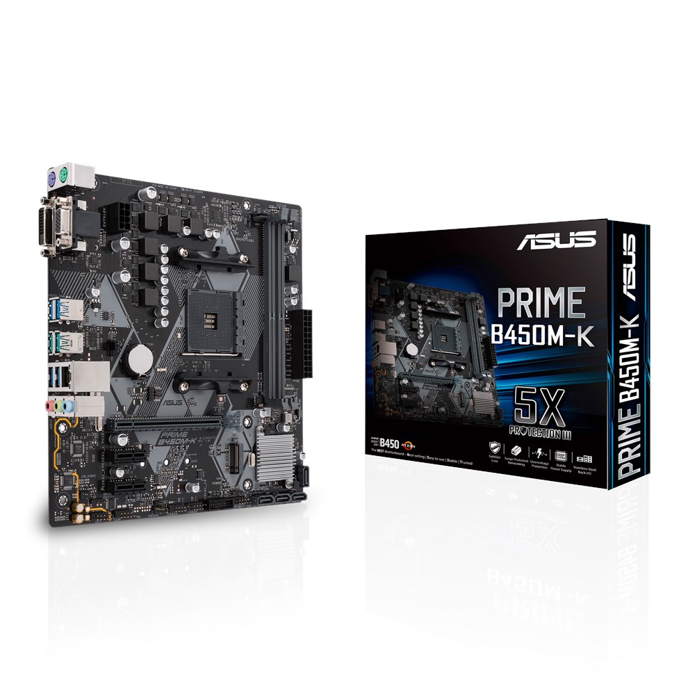 ASUS Prıme B450M-K Amd B450 Soket Am4 Ddr4 3200 Dvı Vga M2 Usb3.1 Matx