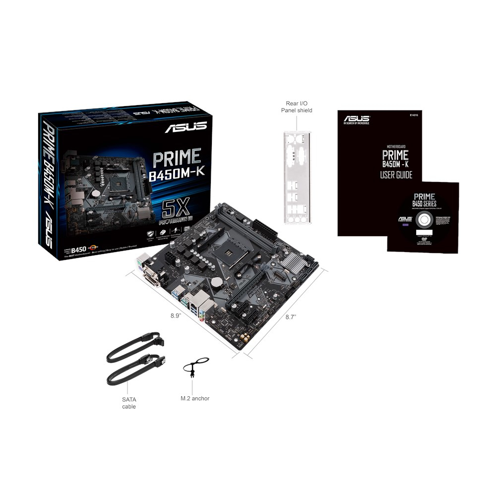 ASUS Prıme B450M-K Amd B450 Soket Am4 Ddr4 3200 Dvı Vga M2 Usb3.1 Matx