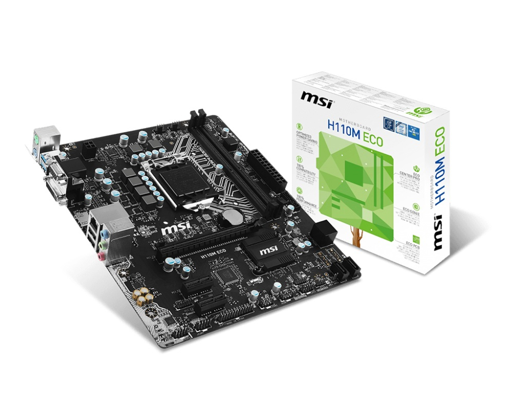 MSI Msı H110M Eco Soket 1151 Ddr4 2133 Dvı Vga Hdmı Usb 3.1 Matx