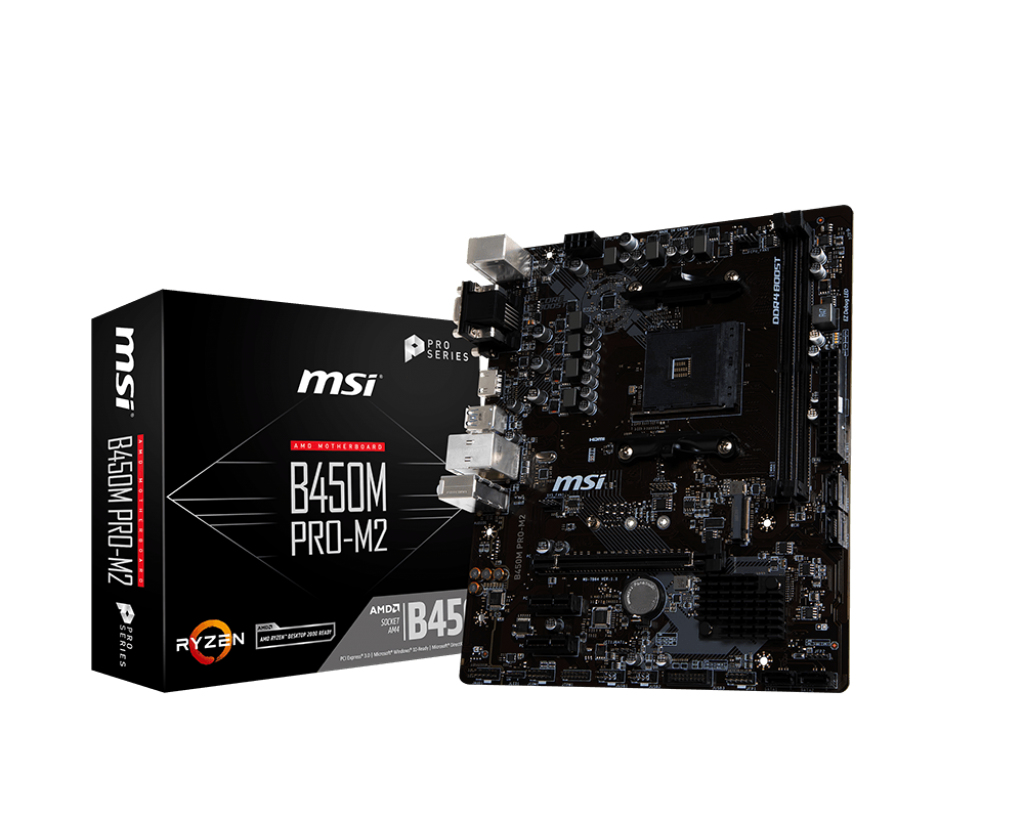 MSI Msı B450M Pro-M2 Am4 Ddr4 3466(Oc) Dvı Vga Hdmı M.2 Usb3.1 Matx