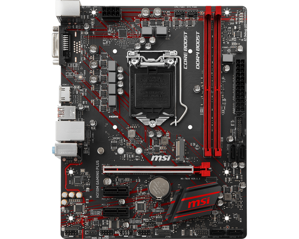 MSI H310M Gamıng Plus Soket 1151 Ddr4 2666 Dvı Vga Usb3.1 Led Matx Anakart