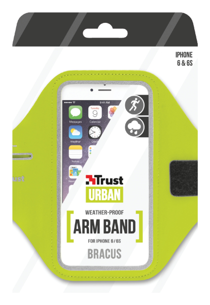 TRUST URBAN Urban 20886 Bracus Iphone 6/6S İçin Spor Pazubandı-Yeşil