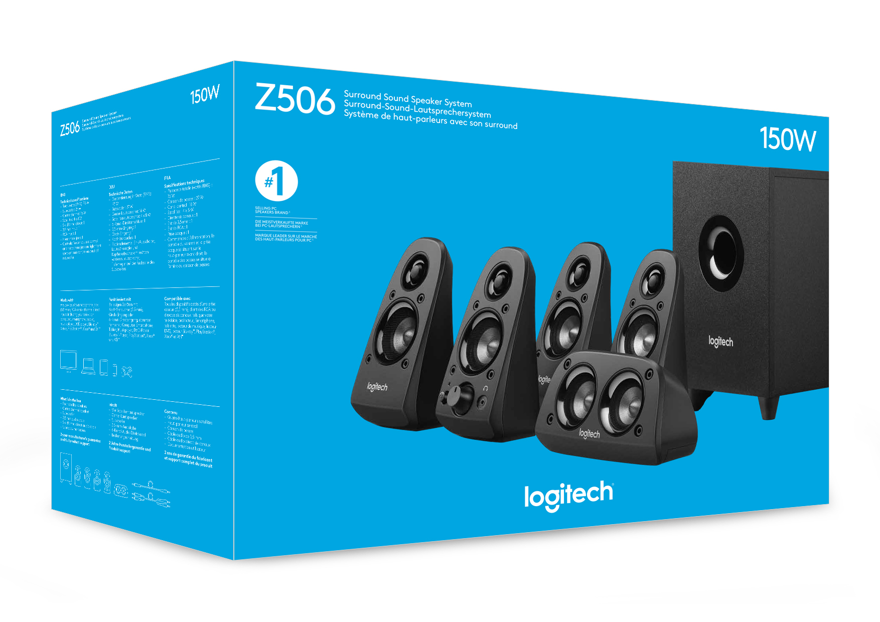 LOGITECH 75W RMS 5+1 Hoparlör Siyah