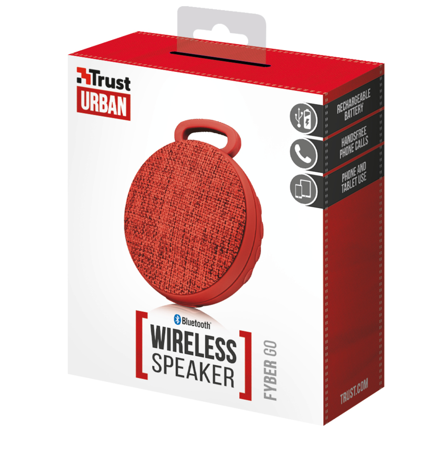 TRUST URBAN 22011 Fyber Go Bluetooth Wireless Speaker - Kırmızı
