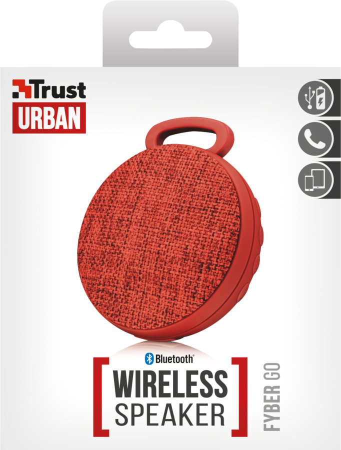 TRUST URBAN 22011 Fyber Go Bluetooth Wireless Speaker - Kırmızı