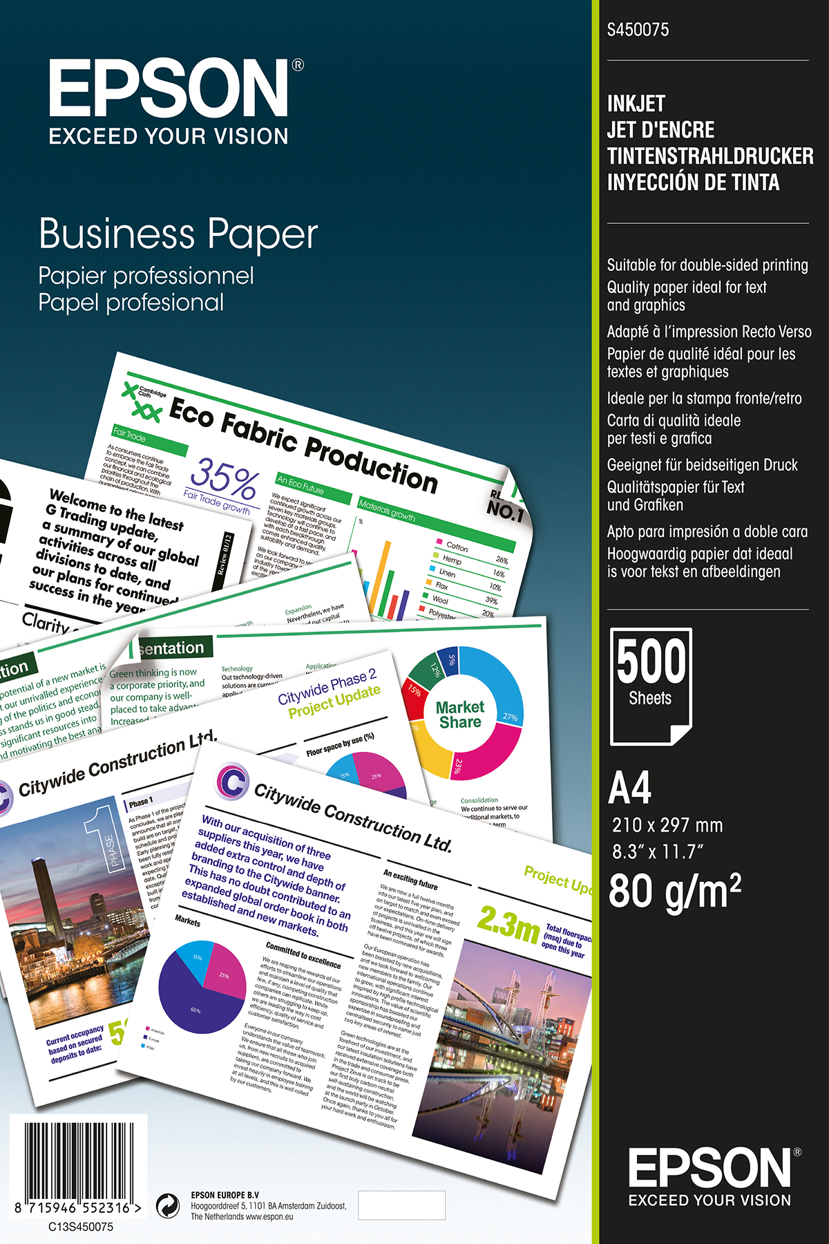 EPSON C13S450075 Business Paper 80gsm 500 Adet A4