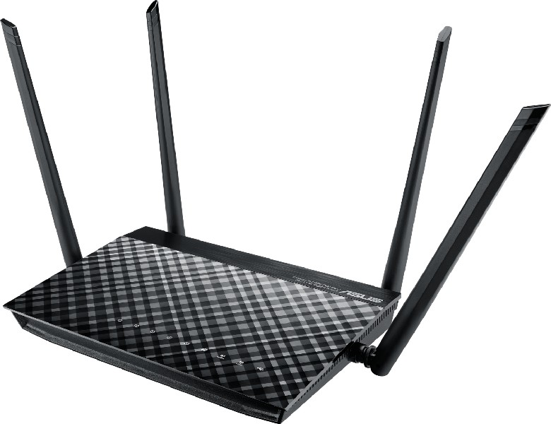 Router - Asus, RT-AC1200GU, 2,4 GHz, 4 Antenas, 567 Mbps, 4 Puertos LAN, 1 USB, Negro