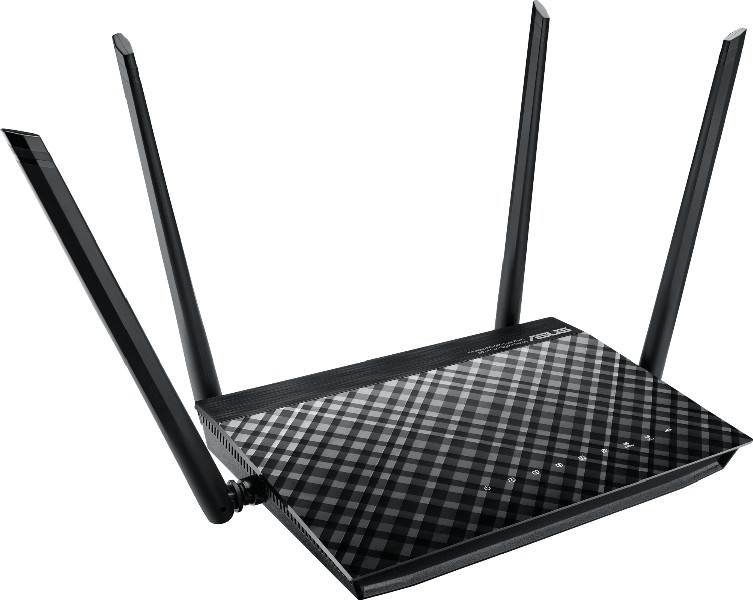Router - Asus, RT-AC1200GU, 2,4 GHz, 4 Antenas, 567 Mbps, 4 Puertos LAN, 1 USB, Negro
