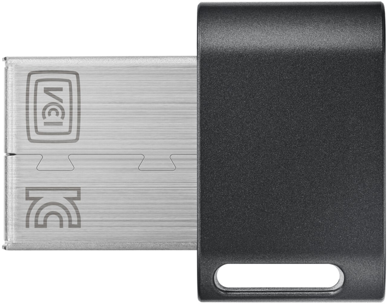 Clé USB grise avec corps en métal, affichant les logos VGI et KC. Le corps a un capuchon noir.