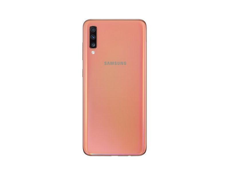 Móvil - Samsung Galaxy A70, Coral, 128 GB, 6 GB RAM, 6.7" Full HD+, SM6150, 4500 mAh, Android