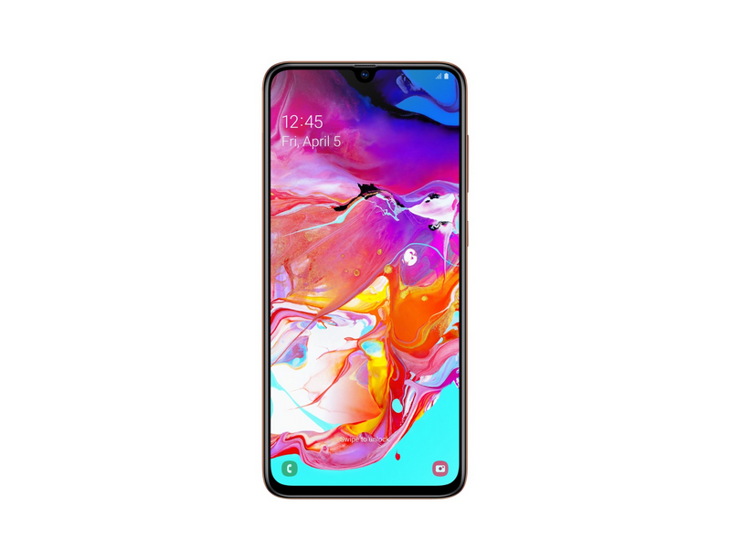 Móvil - Samsung Galaxy A70, Coral, 128 GB, 6 GB RAM, 6.7" Full HD+, SM6150, 4500 mAh, Android