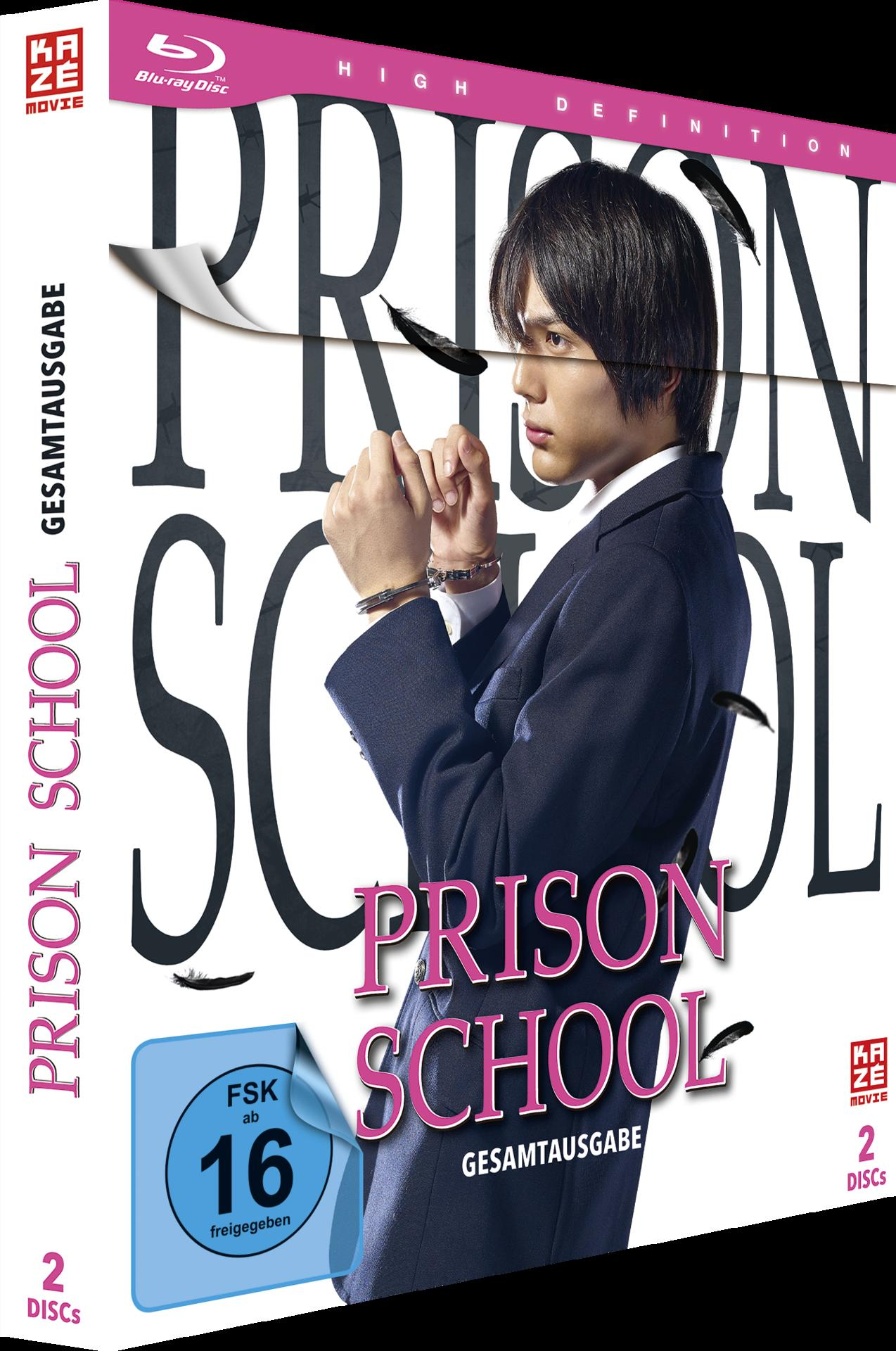 DVD-Cover von Prison School. Ein Mann im Anzug mit Handschellen.