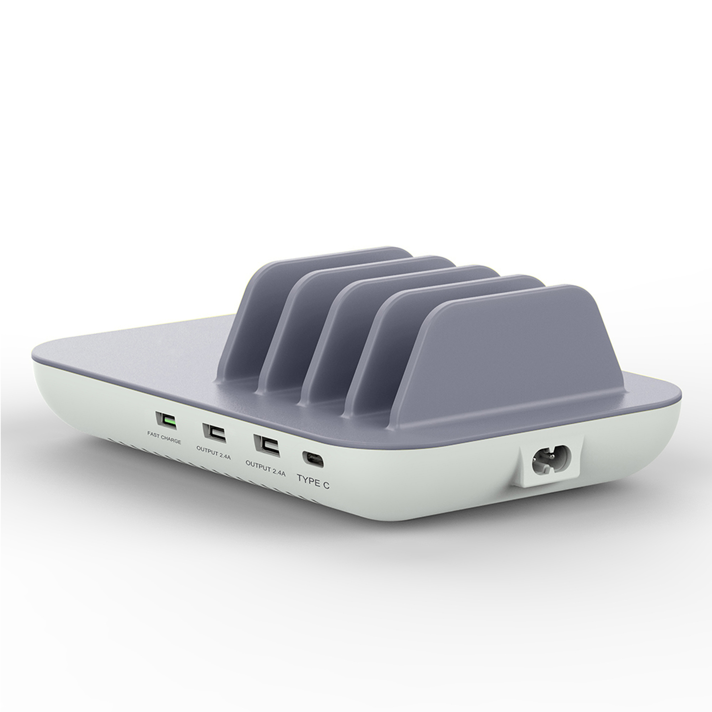 REALPOWER FreeCharge-10 Station  Induktive Ladestation Universal, Grau/Weiß