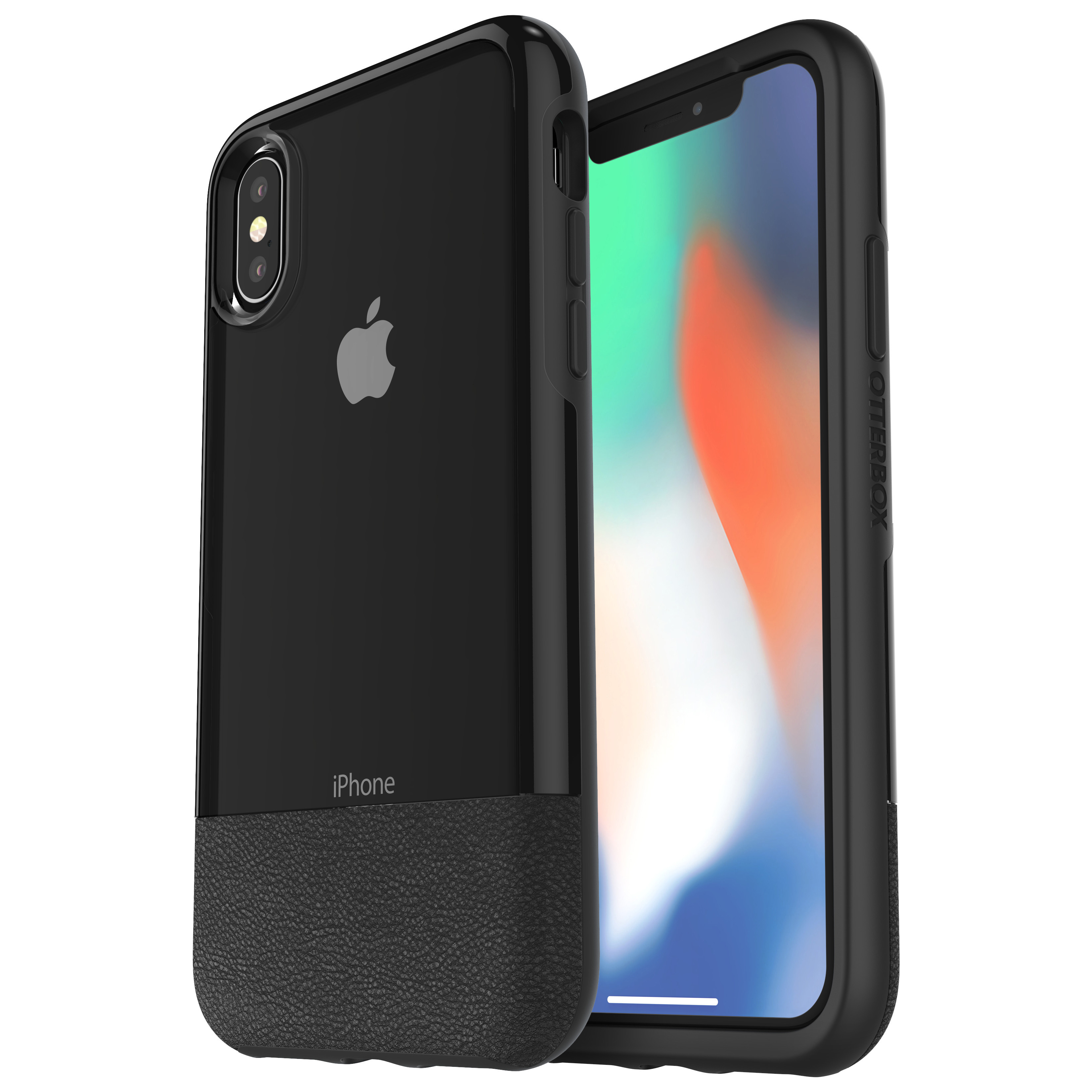 OTTERBOX Bundle Slim + Glas, Backcover, Apple, iPhone X, iPhone XS, Schwarz