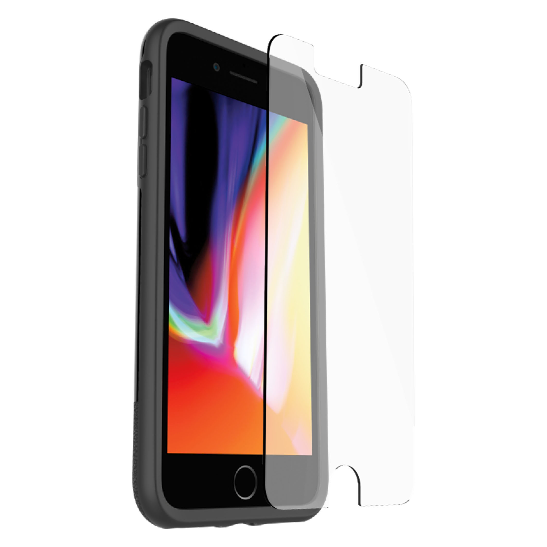 OTTERBOX Bundle Slim + Glas, Backcover, Apple, iPhone 7 Plus, iPhone 8 Plus, Schwarz