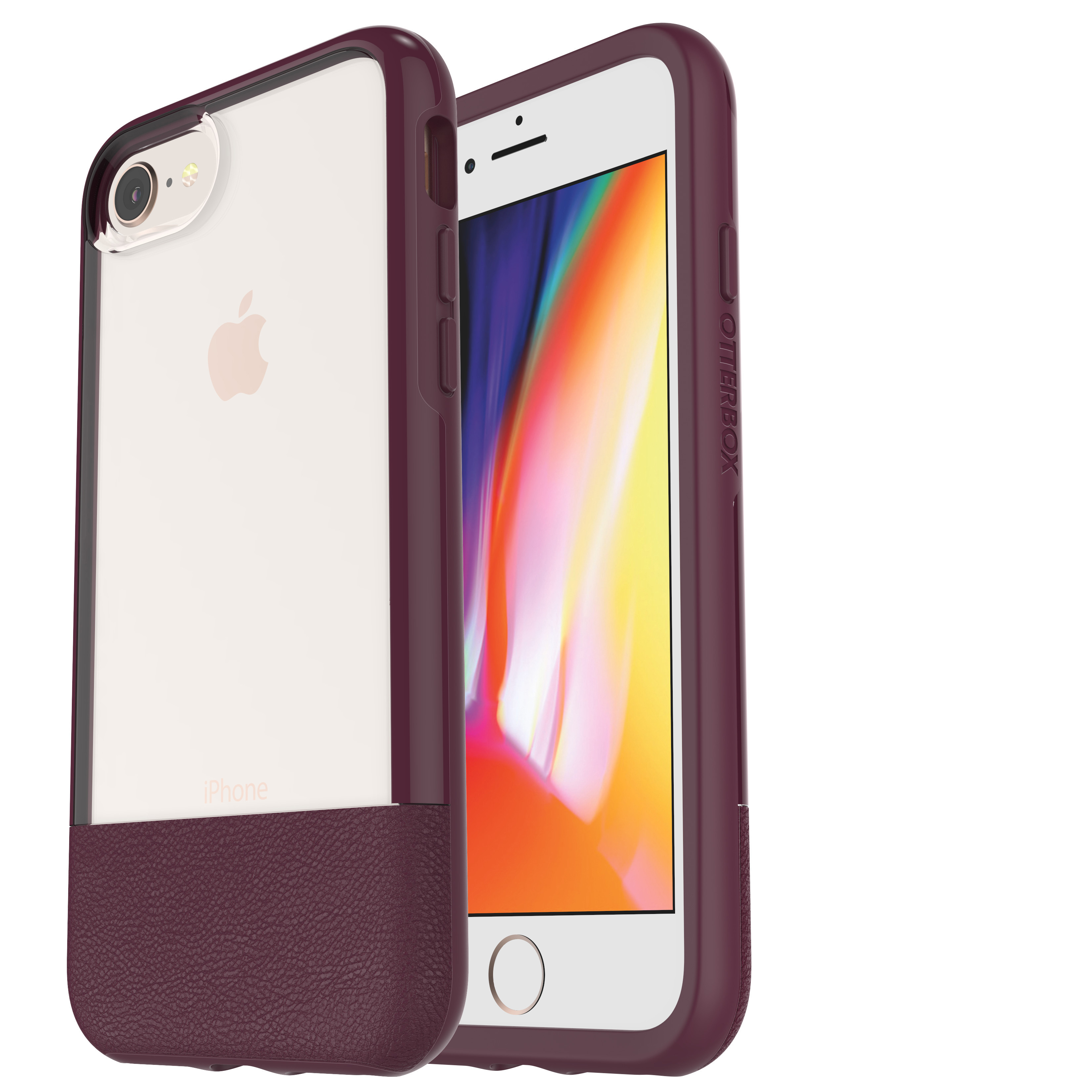 OTTERBOX Bundle Slim + Glas, Backcover, Apple, iPhone 7, iPhone 8, Weinrot