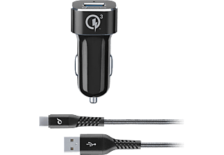 CELLULAR-LINE Car Charger Kit 18 Watt USB-C Quick Charge Tetra Force Zwart