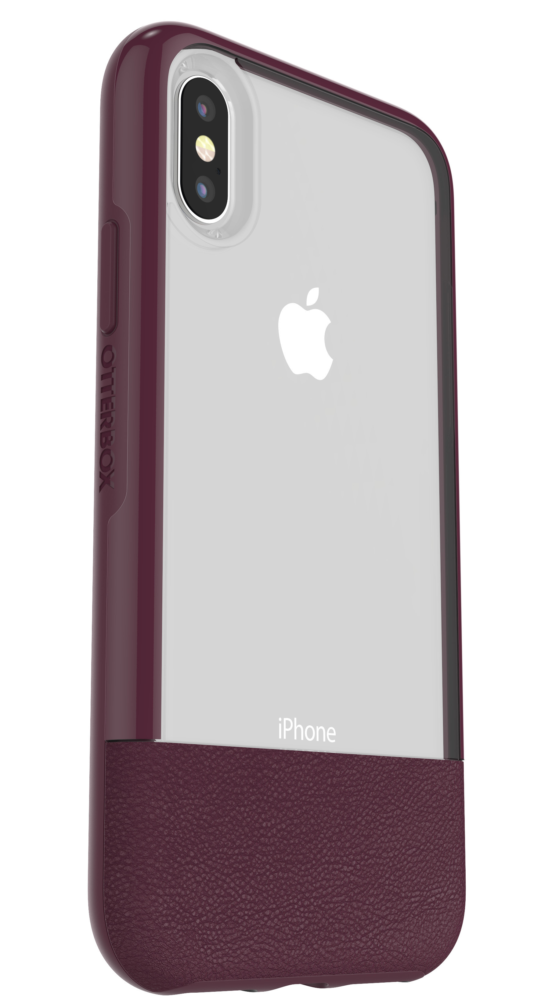 OTTERBOX Bundle Slim + Glas, Backcover, Apple, iPhone X, iPhone XS, Weinrot