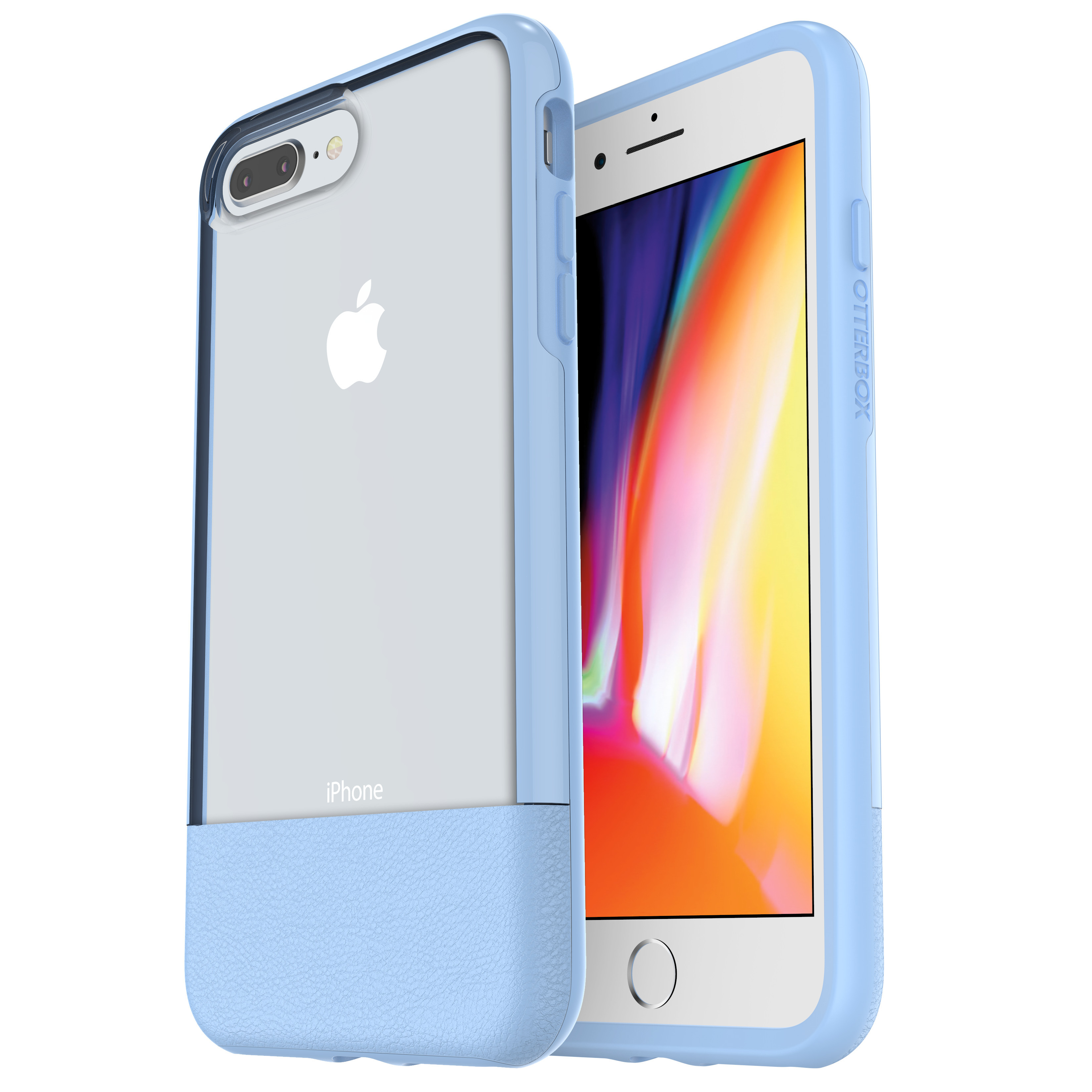 OTTERBOX Slim + Glas, Backcover, Apple, iPhone 7 Plus, iPhone 8 Plus, Hellblau