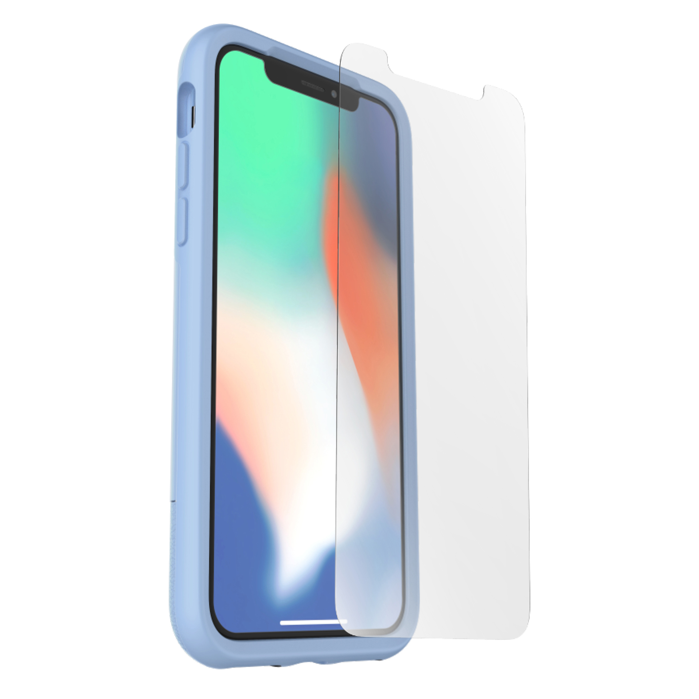 OTTERBOX Bundle Slim + Glas, Backcover, Apple, iPhone X, iPhone XS, Hellblau