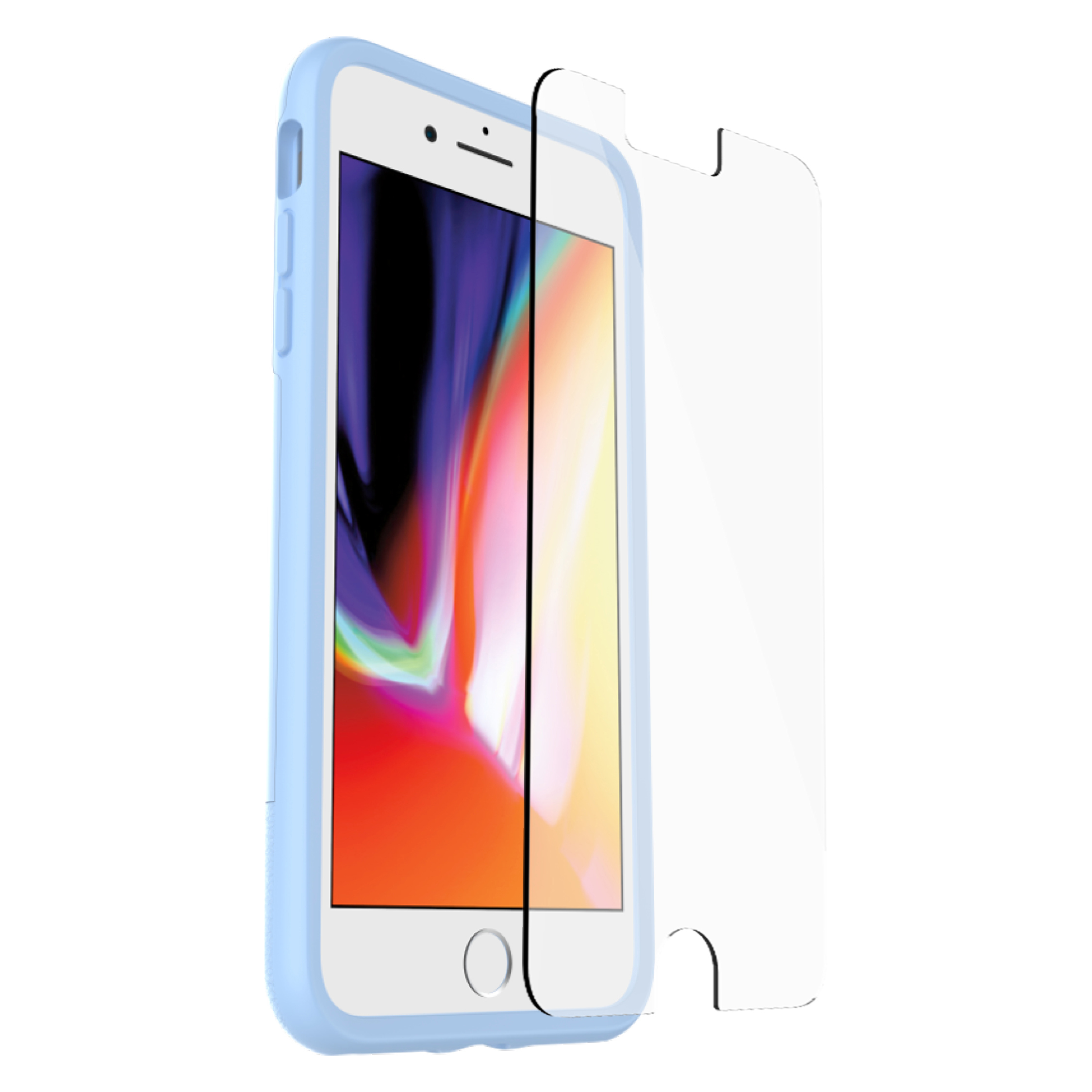 OTTERBOX Slim + Glas, Backcover, Apple, iPhone 7 Plus, iPhone 8 Plus, Hellblau