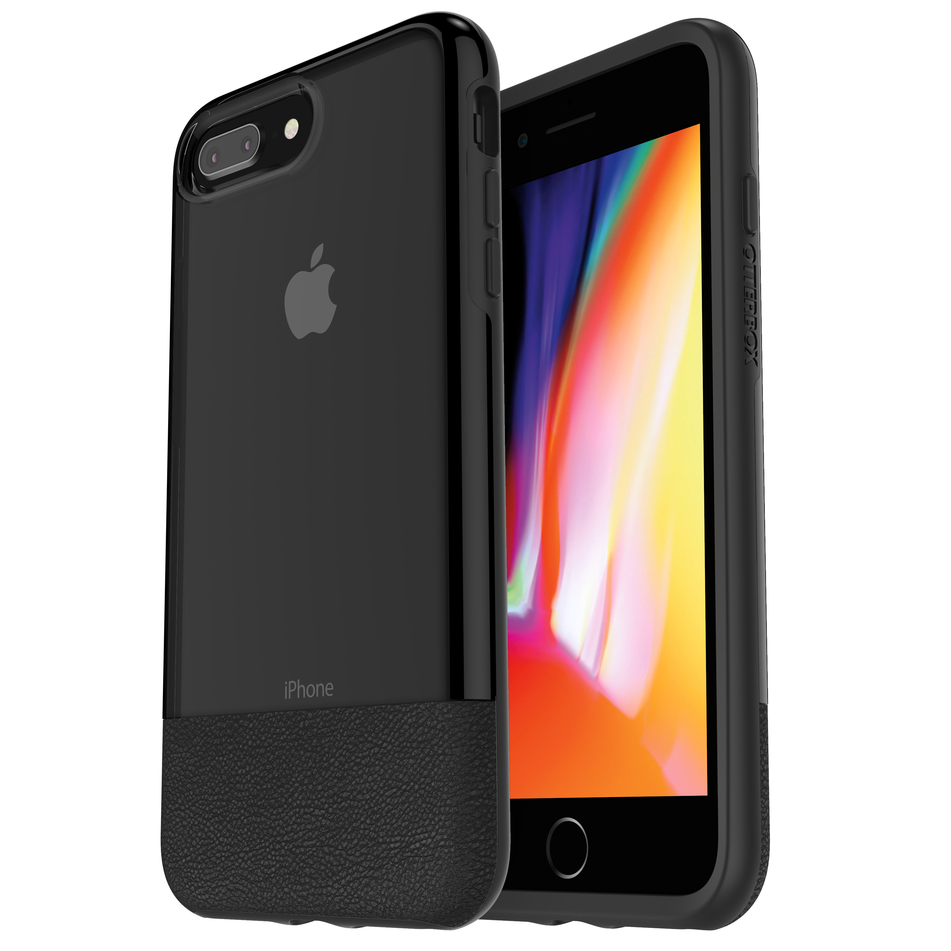 OTTERBOX Bundle Slim + Glas, Backcover, Apple, iPhone 7 Plus, iPhone 8 Plus, Schwarz