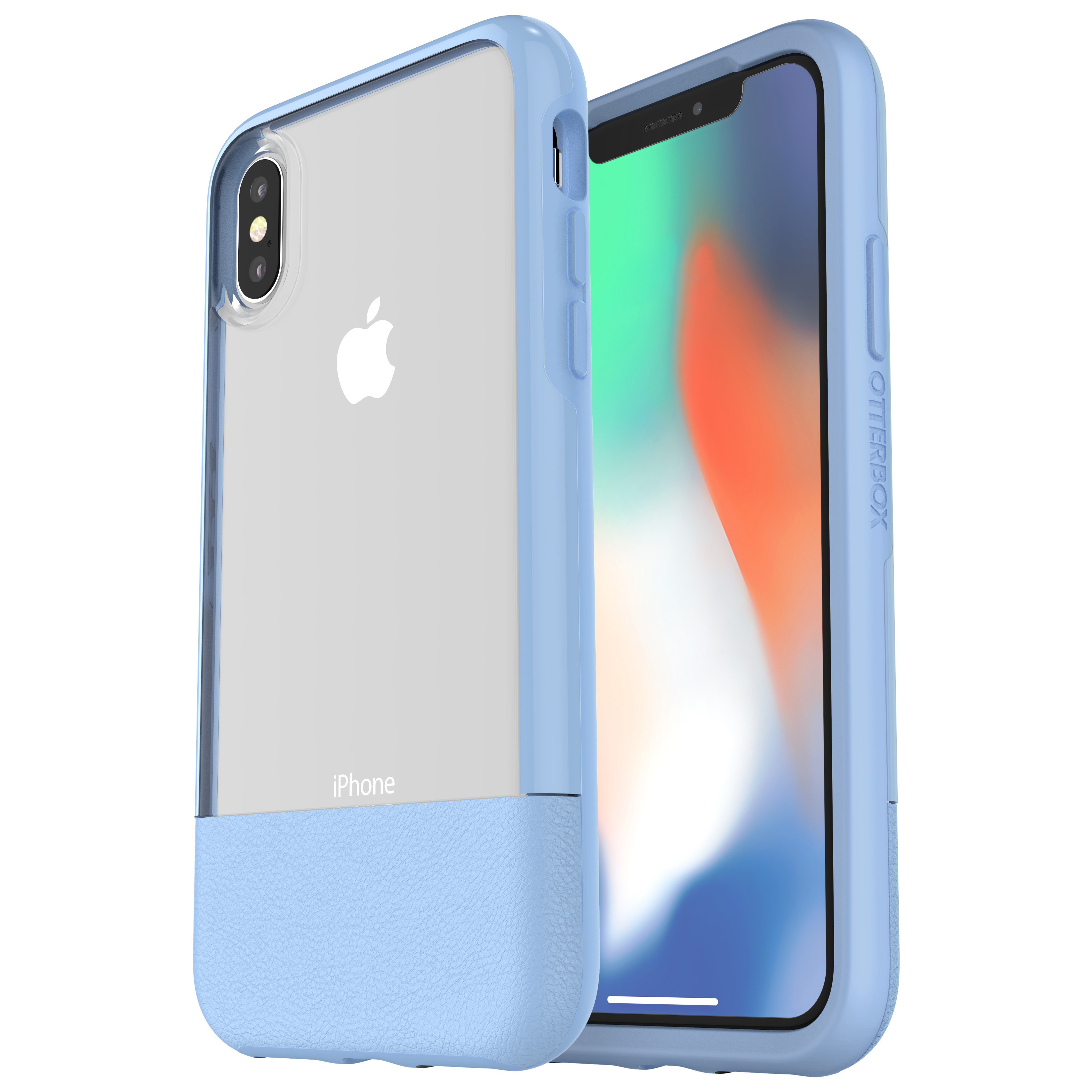 OTTERBOX Bundle Slim + Glas, Backcover, Apple, iPhone X, iPhone XS, Hellblau