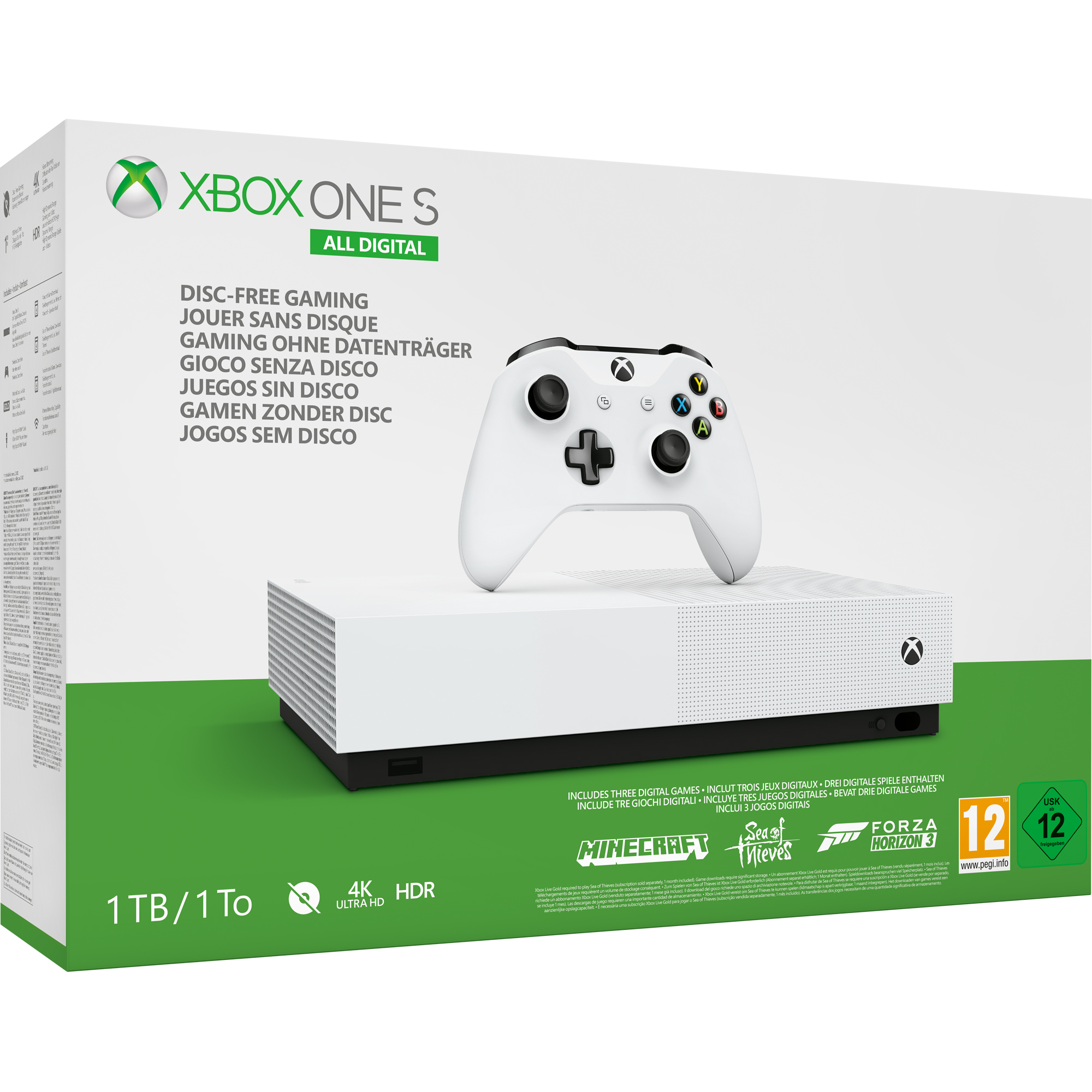 MICROSOFT Xbox One S 1TB - All Digital Edition [Konsole ohne optisches Laufwerk]