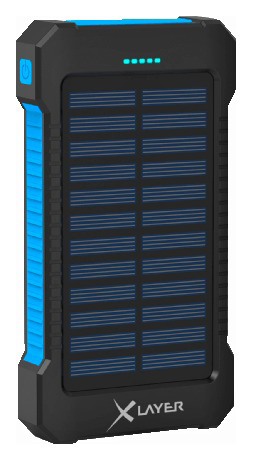 XLAYER Plus Solar Powerbank 8000 mAh Schwarz, Blau