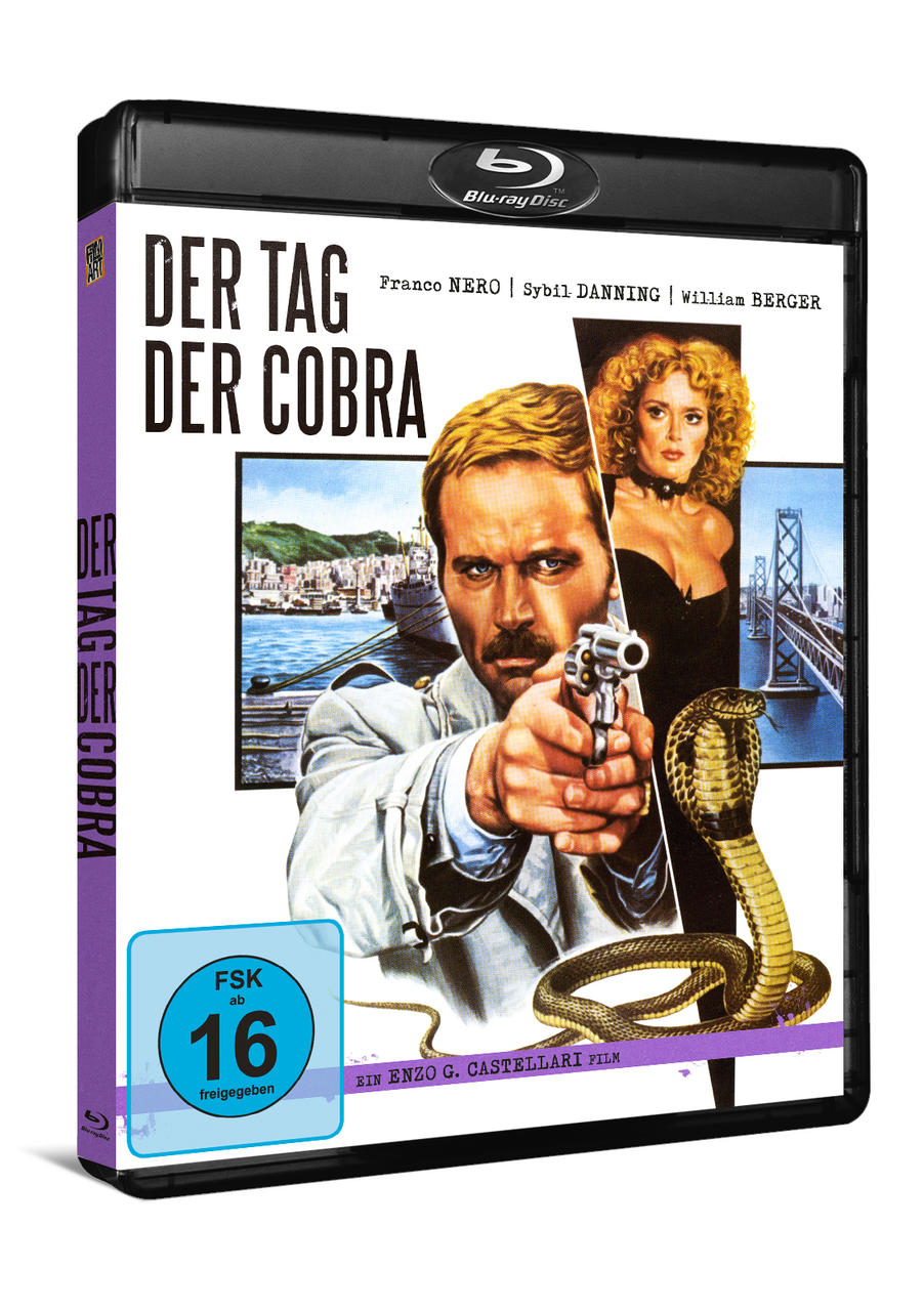 Filmcover: Mann mit Pistole, Frau in schwarzem Kleid und eine Kobra.