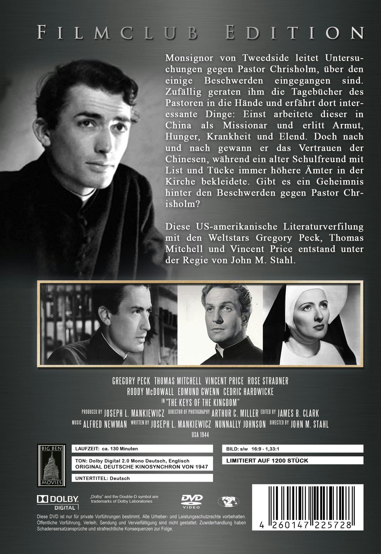 Rückseite einer DVD-Hülle mit Text und Bildern, einschließlich eines Porträts eines Mannes.