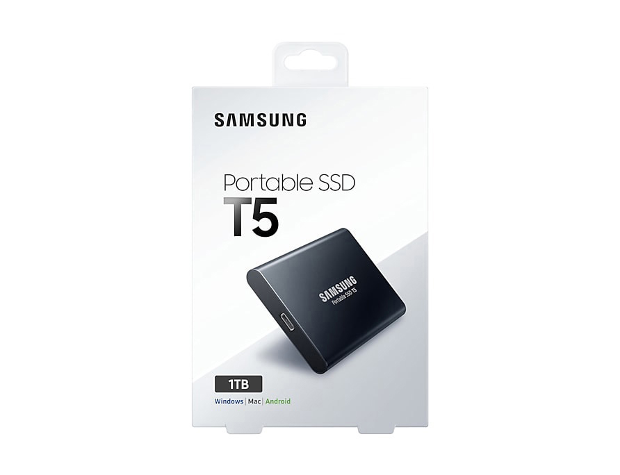 SAMSUNG Portable SSD T5 Festplatte, 1 TB SSD, 2,5 Zoll, extern, Schwarz