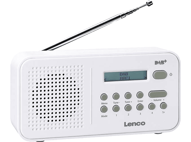 LENCO Draagbare Radio FM/DAB+ Wit (PDR-015WH)