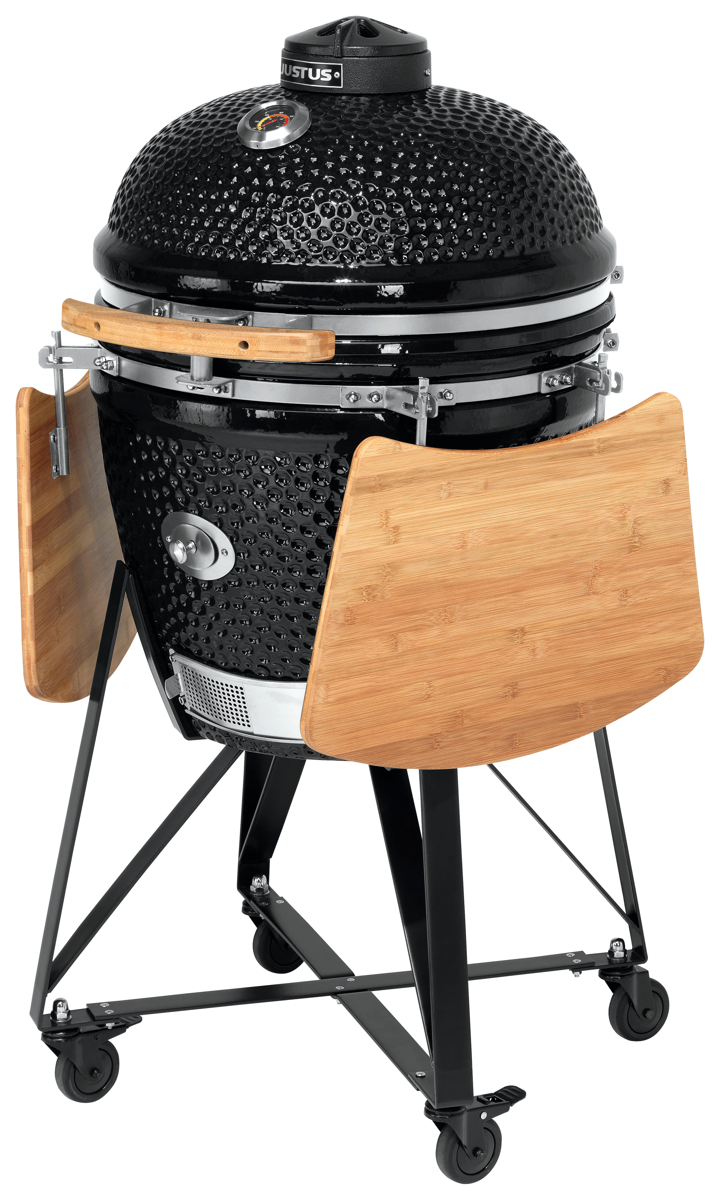 JUSTUS 1458 01 BLACK J'EGG XL Kohlegrill, Schwarz/Holz 