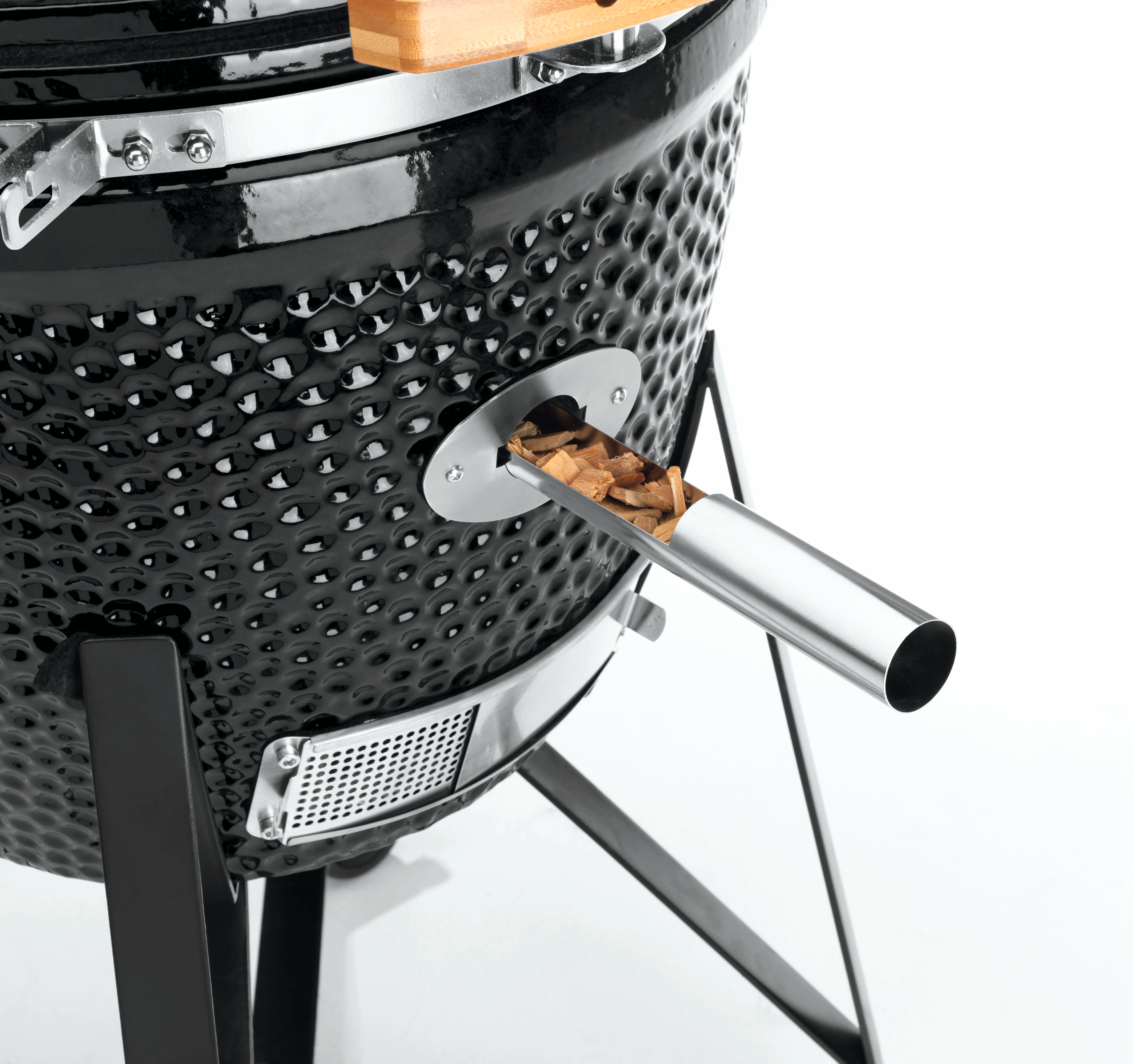JUSTUS 1458 01 BLACK J'EGG XL Kohlegrill, Schwarz/Holz 