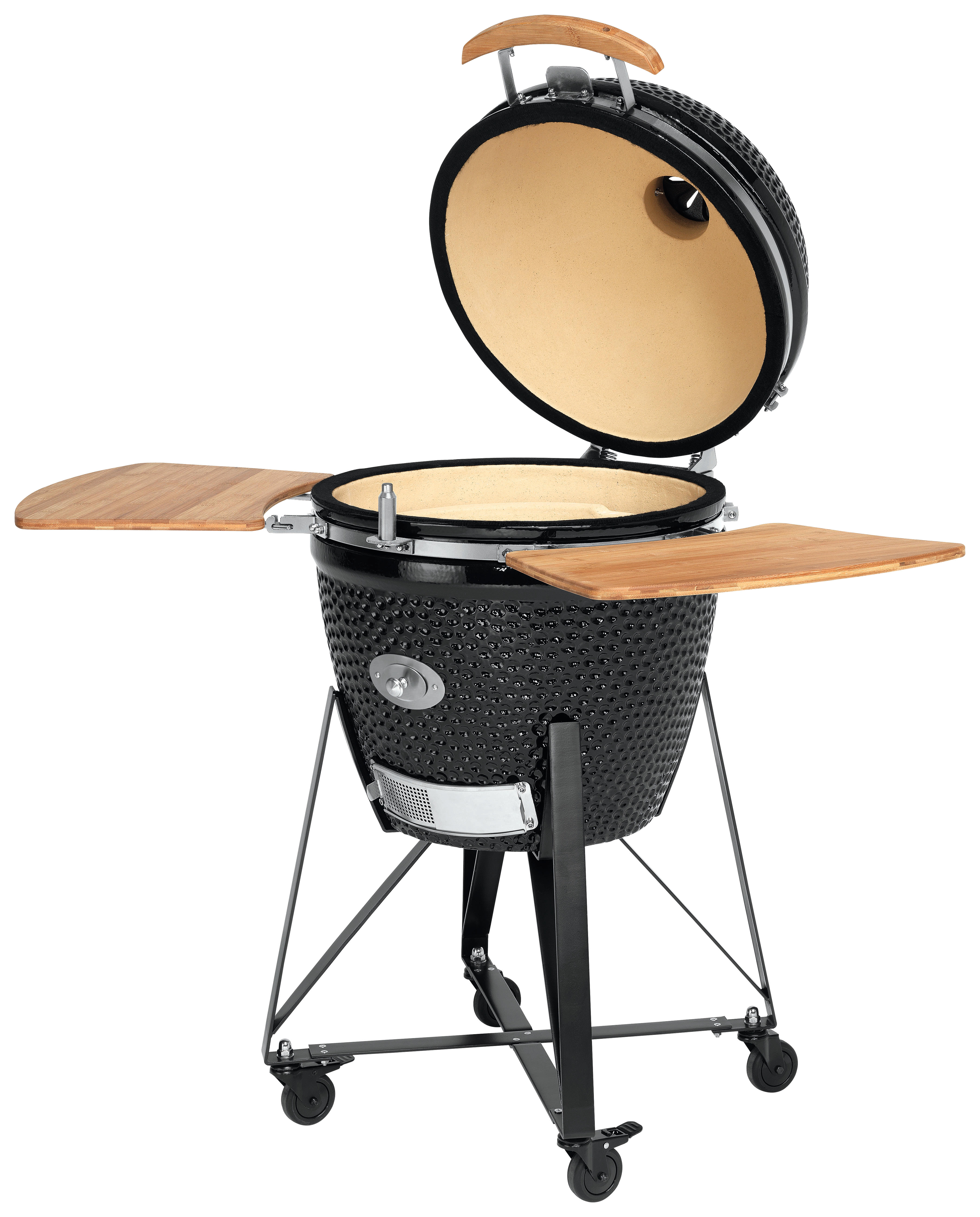 JUSTUS 1458 01 BLACK J'EGG XL Kohlegrill, Schwarz/Holz 