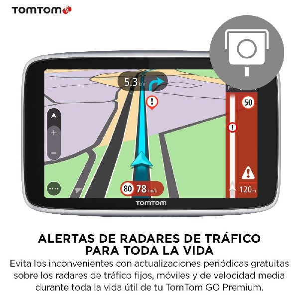 GPS - TomTom GO PREMIUM, 6", Mapa Mundial, Bluetooth, Negro