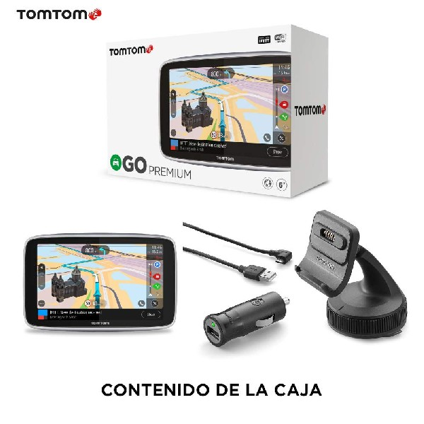 GPS - TomTom GO PREMIUM, 5",  Mapa Mundial, Bluetooth, Negro