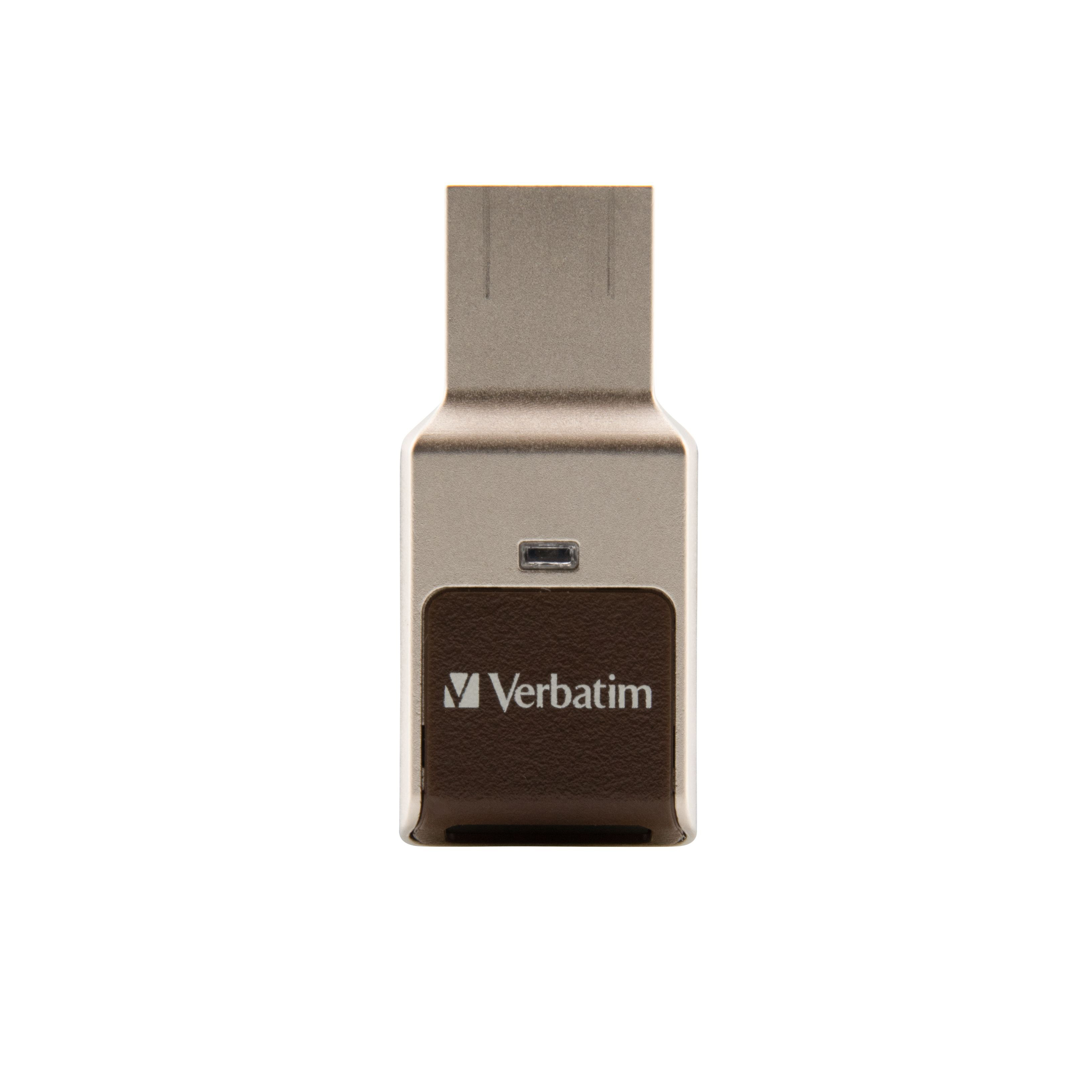 VERBATIM Fingerprint Secure USB-Stick, 32 GB, 80 MB/s, Silber