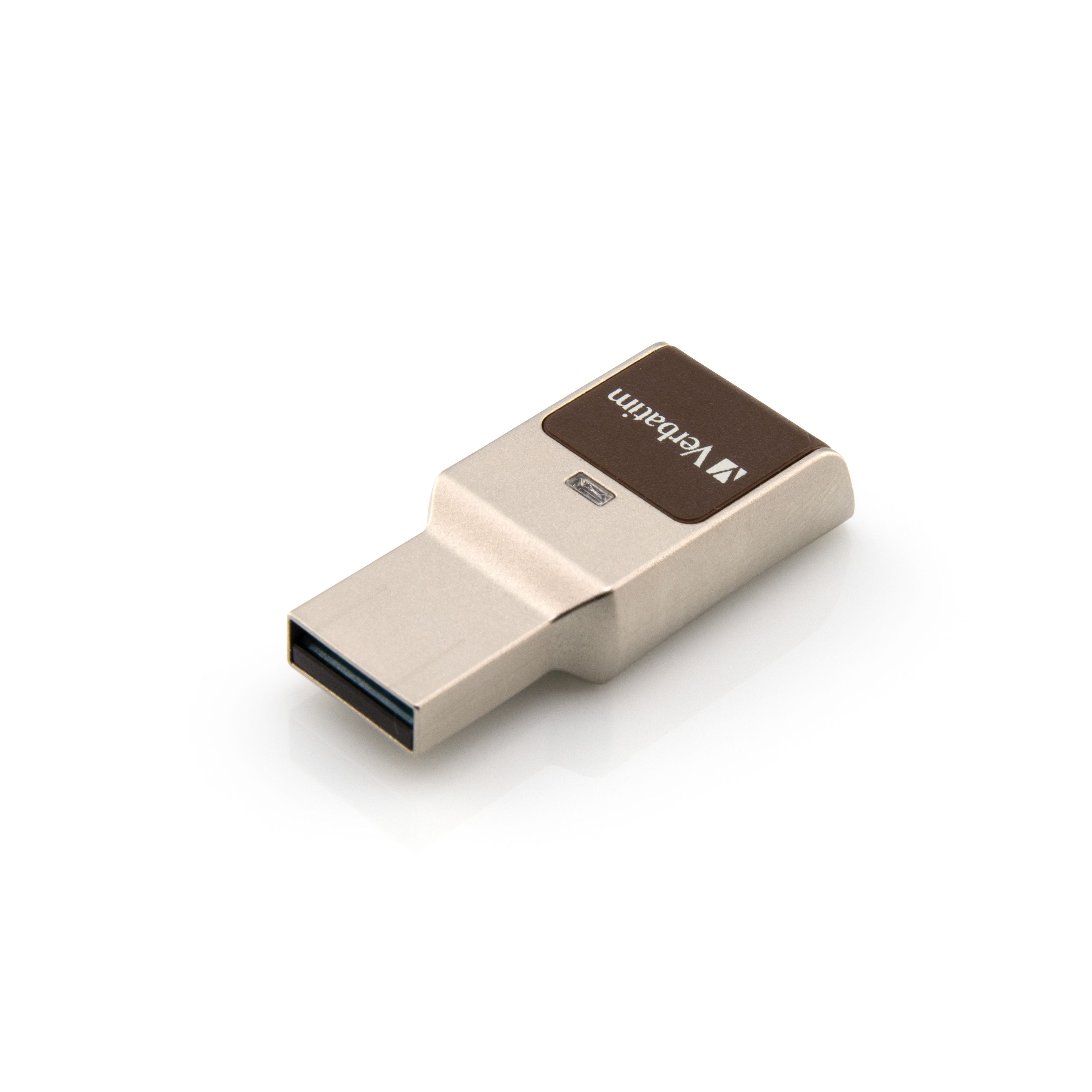 VERBATIM Fingerprint Secure USB-Stick, 32 GB, 80 MB/s, Silber