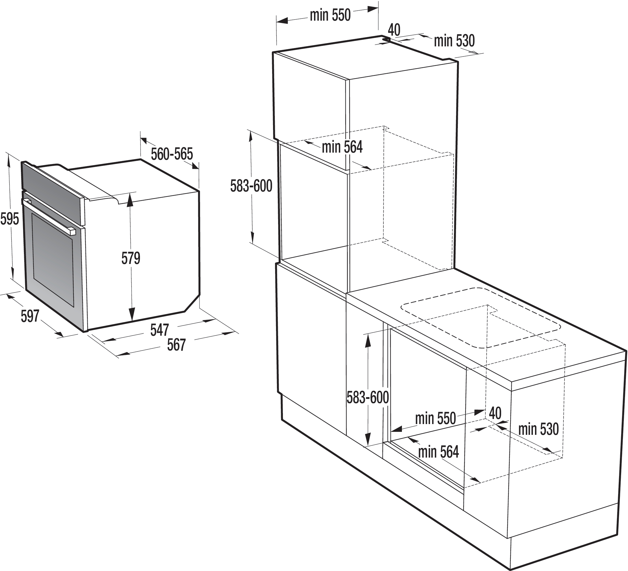 GORENJE PROFISET BOP IN (BOP637E301X+IT640BX), Einbauherdset (Induktionskochfeld, A+, 63 l)