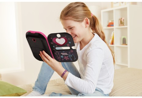 VTECH Kidisecrets Selfie Music black elektronisches Tagebuch, Schwarz/Pink