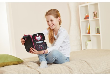 VTECH Kidisecrets Selfie Music black elektronisches Tagebuch, Schwarz/Pink