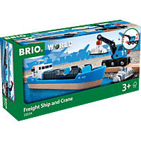 BRIO Containerschiff mit Kranwagen Containerschiff Mehrfarbig