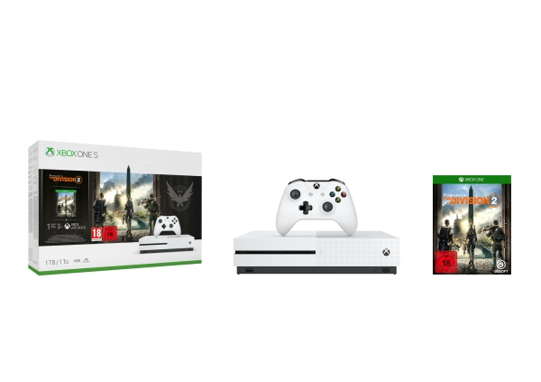 Consola - Microsoft Xbox One S, 1 TB, Blanca + The Division 2