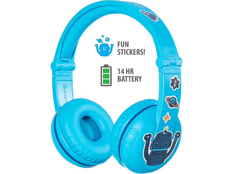 ONANOFF Hoofdtelefoon Bluetooth voor kinderen Buddyphones Play Glacier Blue (BT-BP-PLAY-GLACIER)