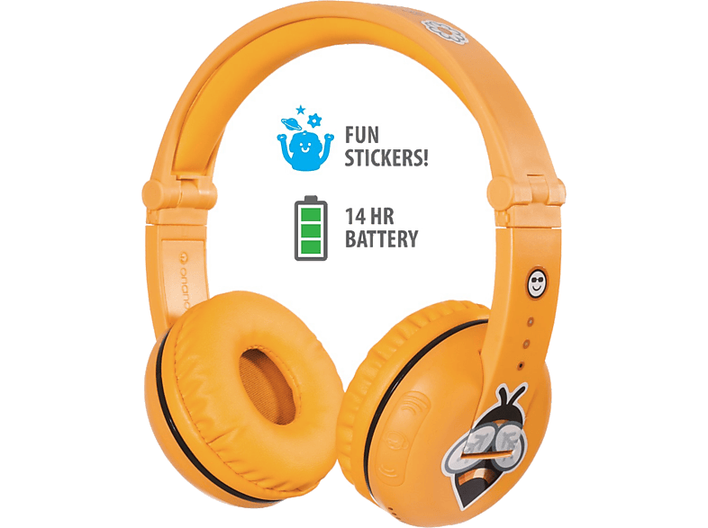 ONANOFF Hoofdtelefoon Bluetooth voor kinderen Buddyphones Play Safari Yellow (BT-BP-PLAY-SAFARI)