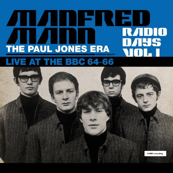Albumcover: Fünf Männer in Anzügen und Rollkragenpullovern, Text: 'Manfred Mann'.